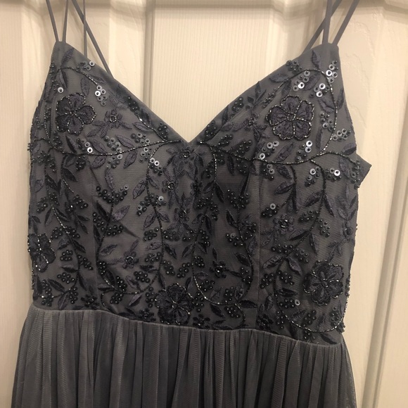BHLDN Elowen Gown in Steel Gray NWOT - Picture 2 of 5